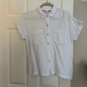 J. Jill White Cotton Gauze Camp Shirt